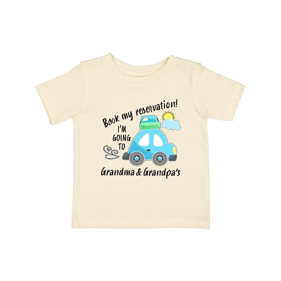 Inktastic Book My Reservation I'm Going to Grandma and Grandpa's Boys or Girls Baby T-Shirt