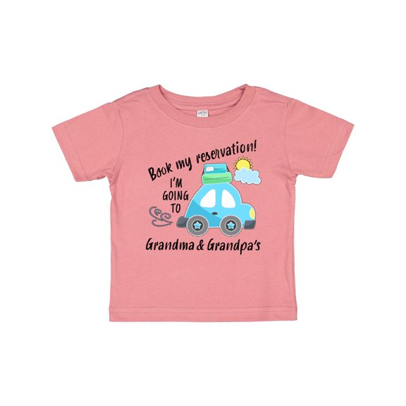 Inktastic Book My Reservation I'm Going to Grandma and Grandpa's Boys or Girls Baby T-Shirt