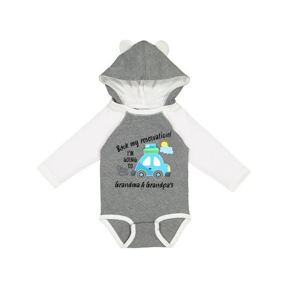 Inktastic Book My Reservation I'm Going to Grandma and Grandpa's Boys or Girls Long Sleeve Baby Bodysuit