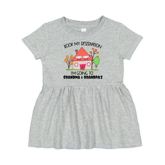 Inktastic Book My Reservation I'm Going to Grandma and Grandpa's Girls Baby Dress