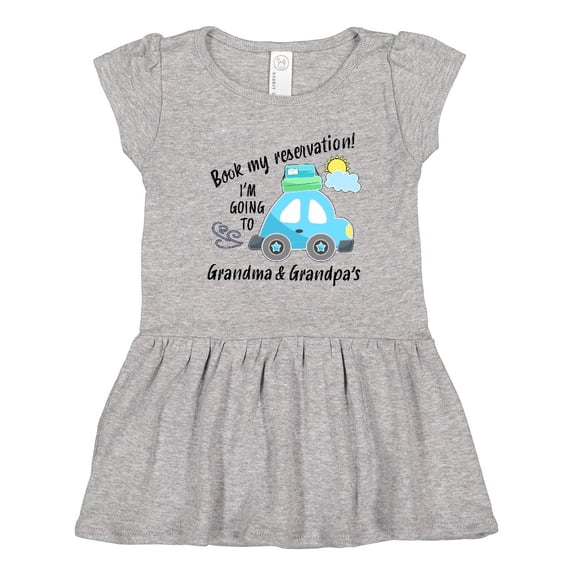 Inktastic Book My Reservation I'm Going to Grandma and Grandpa's Girls Toddler Dress