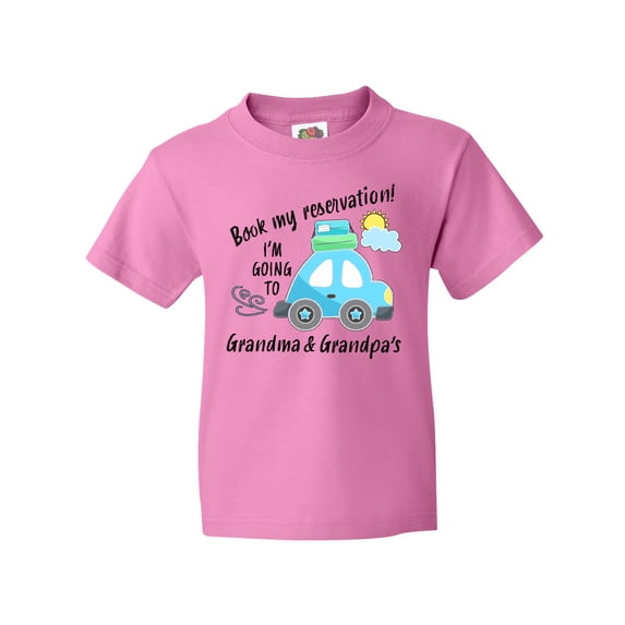 Inktastic Book My Reservation I'm Going to Grandma and Grandpa's Youth T-Shirt
