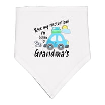 Inktastic Book My Reservation I'm Going to Grandma's Baby Bandana Bib