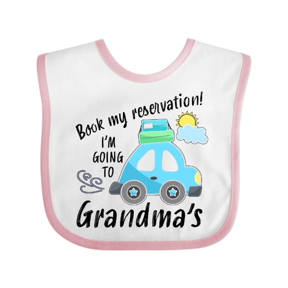 Inktastic Book My Reservation I'm Going to Grandma's Boys or Girls Baby Bib