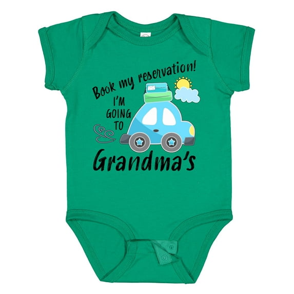 Inktastic Book My Reservation I'm Going to Grandma's Boys or Girls Baby Bodysuit