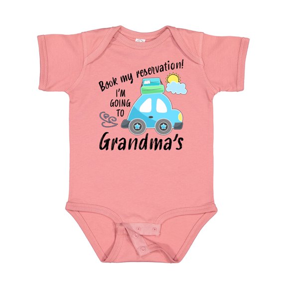 Inktastic Book My Reservation I'm Going to Grandma's Boys or Girls Baby Bodysuit