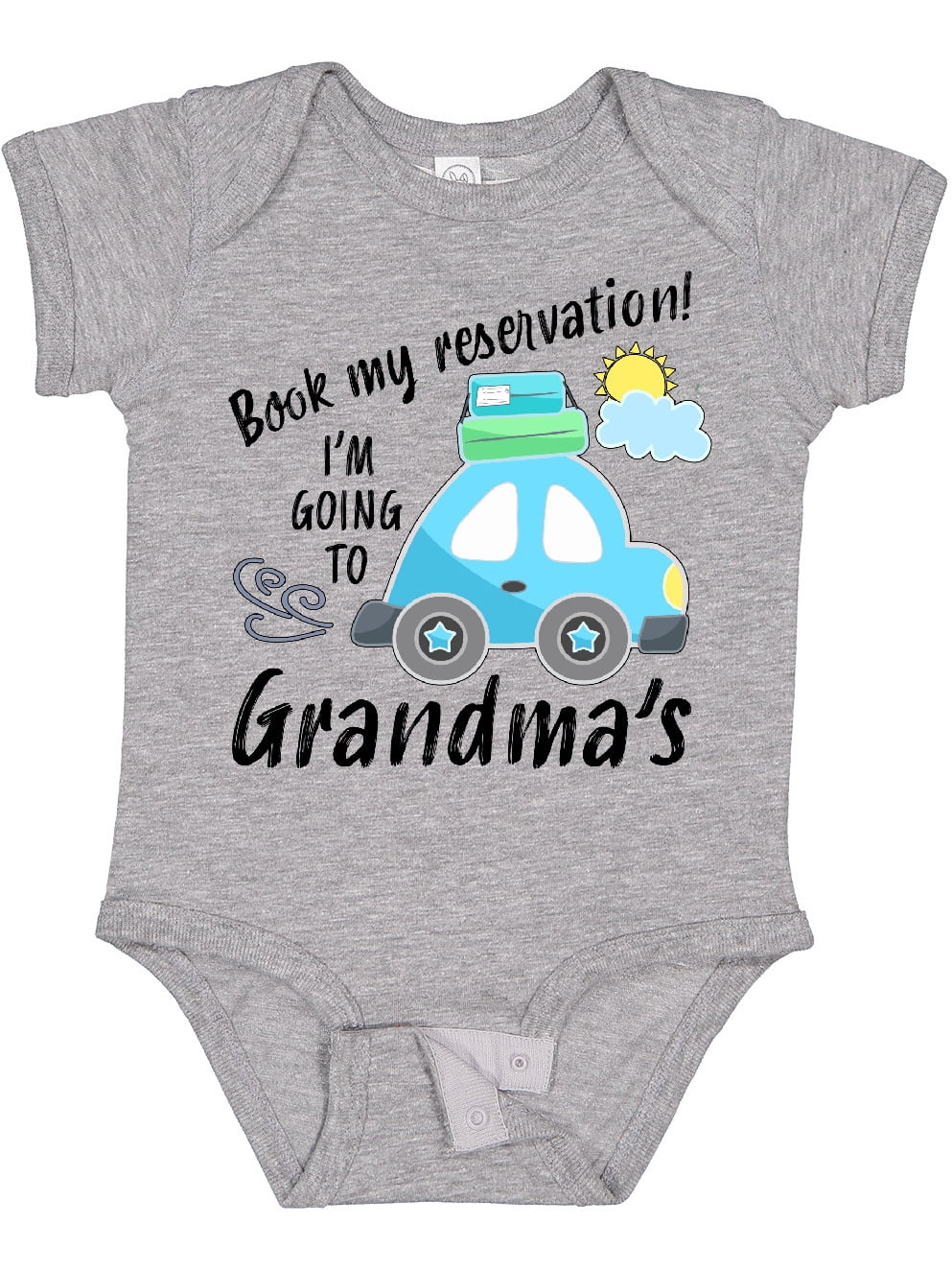 Inktastic Book My Reservation I'm Going to Grandma's Boys or Girls Baby Bodysuit
