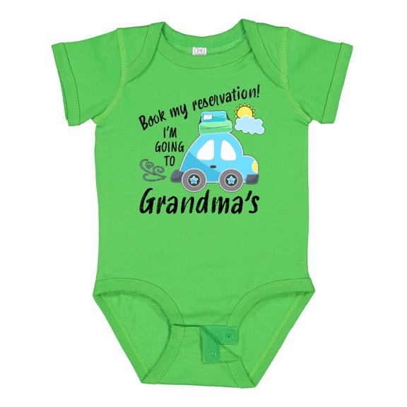 Inktastic Book My Reservation I'm Going to Grandma's Boys or Girls Baby Bodysuit