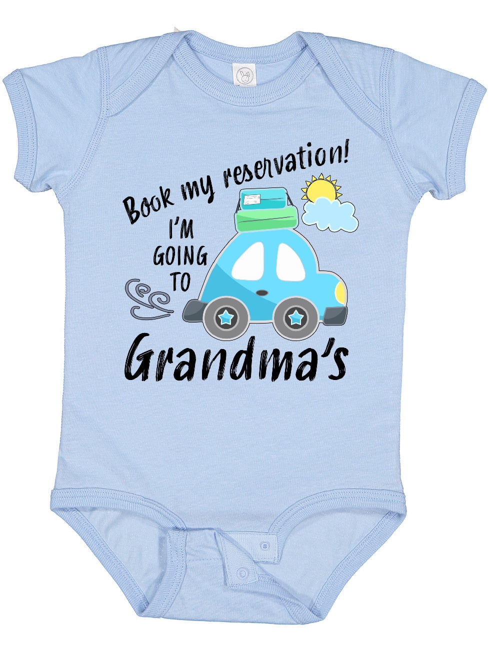 Inktastic Book My Reservation I'm Going to Grandma's Boys or Girls Baby Bodysuit
