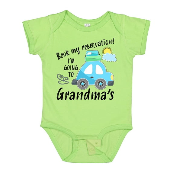Inktastic Book My Reservation I'm Going to Grandma's Boys or Girls Baby Bodysuit