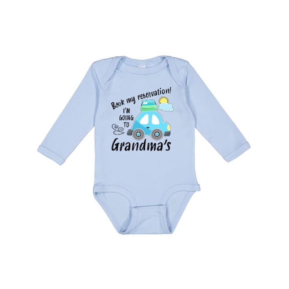 Inktastic Book My Reservation I'm Going to Grandma's Boys or Girls Long Sleeve Baby Bodysuit