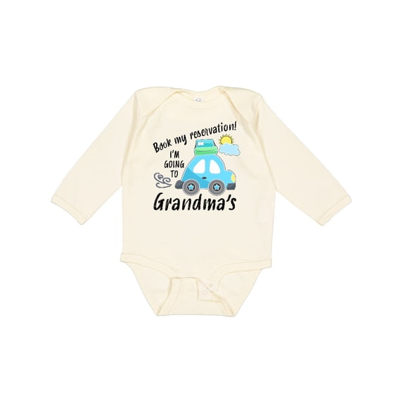 Inktastic Book My Reservation I'm Going to Grandma's Boys or Girls Long Sleeve Baby Bodysuit