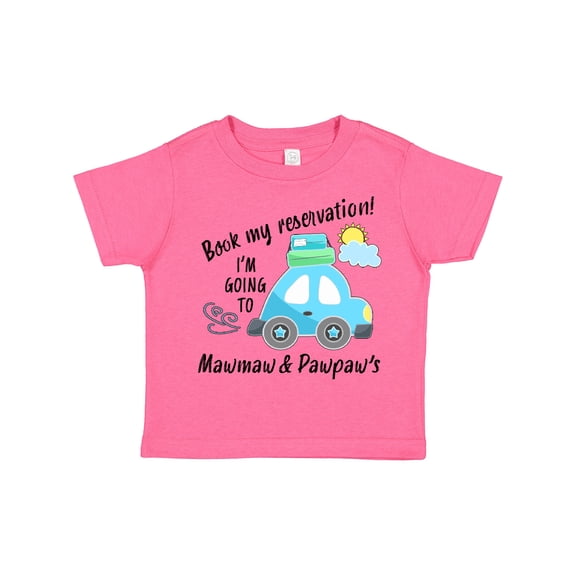 Inktastic Book My Reservation I'm Going to Mawmaw and Pawpaw's Boys or Girls Toddler T-Shirt