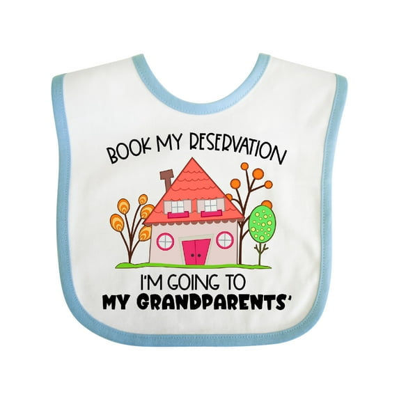 Inktastic Book My Reservation I'm Going to My Grandparents' House Boys or Girls Baby Bib