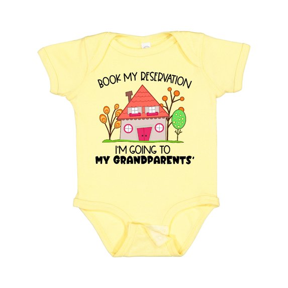 Inktastic Book My Reservation I'm Going to My Grandparents'- House Boys or Girls Baby Bodysuit