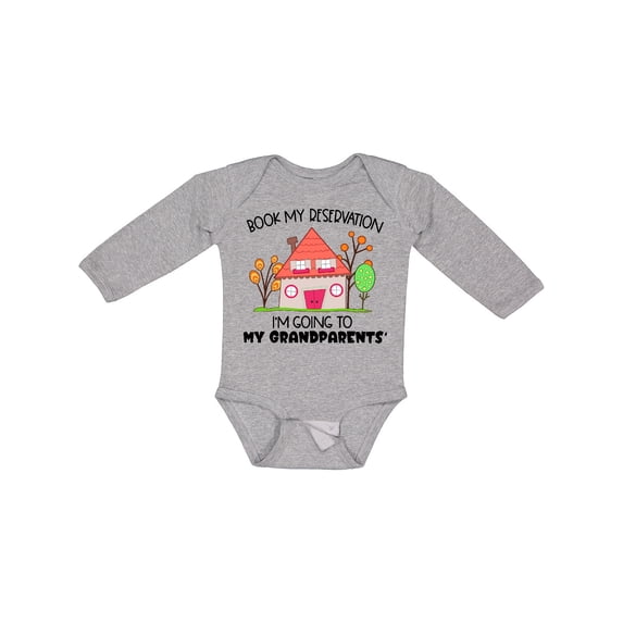 Inktastic Book My Reservation I'm Going to My Grandparents' House Boys or Girls Long Sleeve Baby Bodysuit