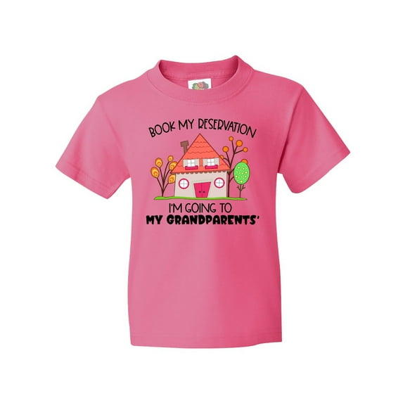 Inktastic Book My Reservation I'm Going to My Grandparents'- House Youth T-Shirt