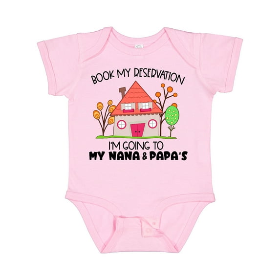 Inktastic Book My Reservation I'm Going to My Nana and Papa's- House Boys or Girls Baby Bodysuit
