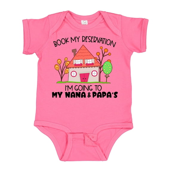 Inktastic Book My Reservation I'm Going to My Nana and Papa's- House Boys or Girls Baby Bodysuit