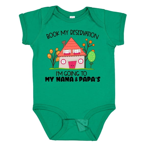 Inktastic Book My Reservation I'm Going to My Nana and Papa's- House Boys or Girls Baby Bodysuit