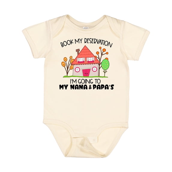 Inktastic Book My Reservation I'm Going to My Nana and Papa's- House Boys or Girls Baby Bodysuit