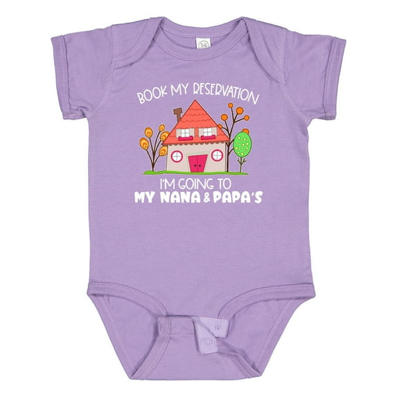Inktastic Book My Reservation I'm Going to My Nana and Papa's- House Boys or Girls Baby Bodysuit