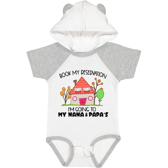 Inktastic Book My Reservation I'm Going to My Nana and Papa's- House Boys or Girls Baby Bodysuit