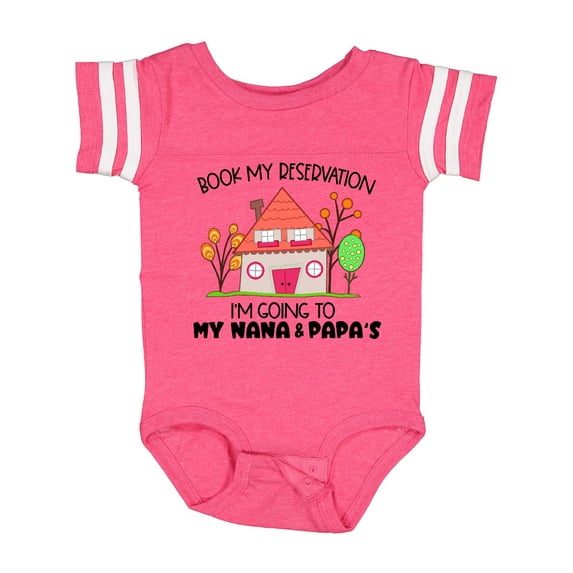 Inktastic Book My Reservation I'm Going to My Nana and Papa's- House Boys or Girls Baby Bodysuit