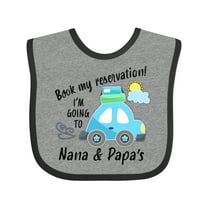 Inktastic Book My Reservation I'm Going to Nana and Papa's Boys or Girls Baby Bib
