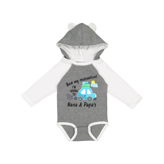 Inktastic Book My Reservation I'm Going to Nana and Papa's Boys or Girls Long Sleeve Baby Bodysuit