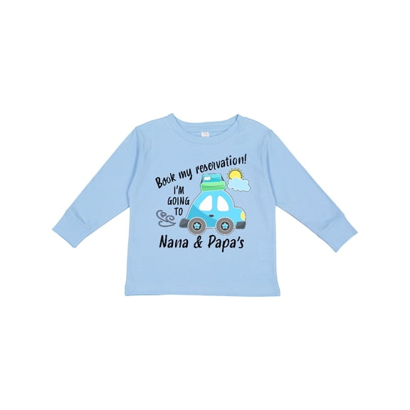 Inktastic Book My Reservation I'm Going to Nana and Papa's Boys or Girls Long Sleeve Toddler T-Shirt