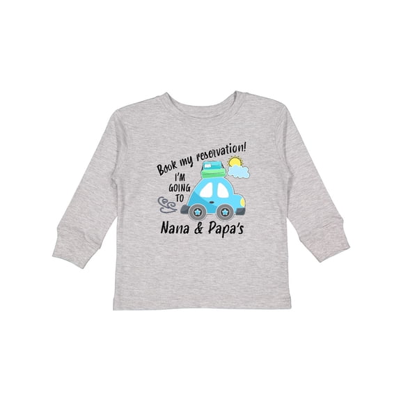 Inktastic Book My Reservation I'm Going to Nana and Papa's Boys or Girls Long Sleeve Toddler T-Shirt