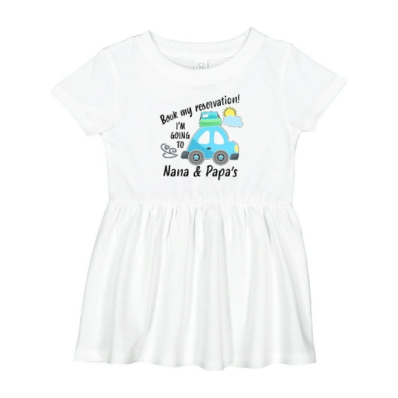 Inktastic Book My Reservation I'm Going to Nana and Papa's Girls Baby Dress