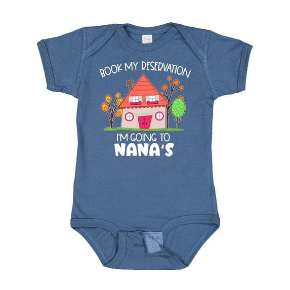 Inktastic Book My Reservation I'm Going to Nana's- House Boys or Girls Baby Bodysuit