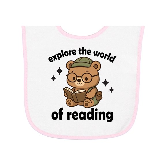 Inktastic Book Quote Explore the World of Reading Baby Terry Cloth Bib