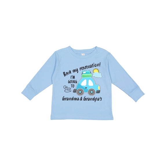 Inktastic Book My Reservation I'm Going to Grandma and Grandpa's Boys or Girls Long Sleeve Toddler T-Shirt