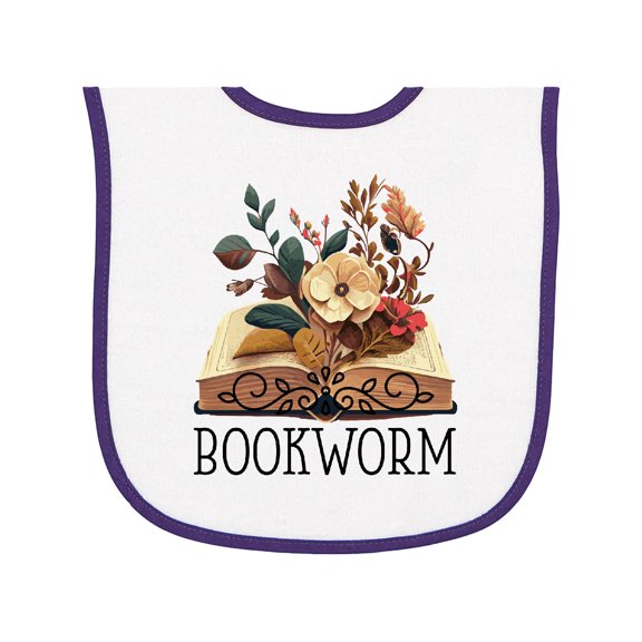 Inktastic Bookworm Book Lover Reading Quote Baby Terry Cloth Bib