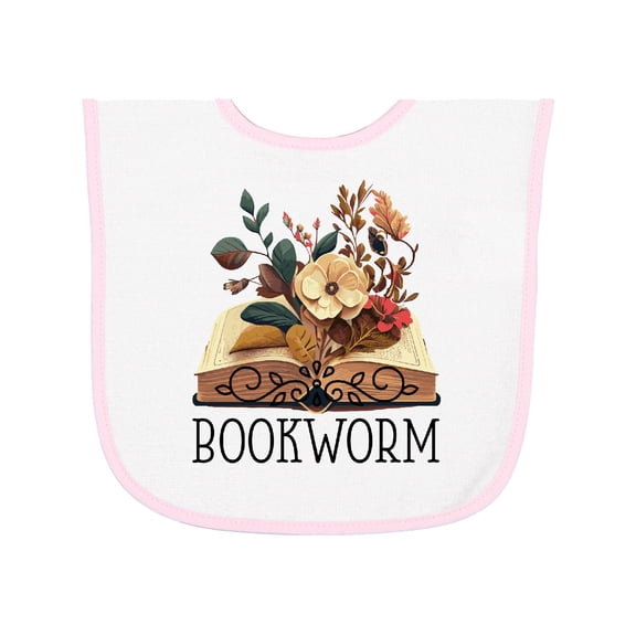 Inktastic Bookworm Book Lover Reading Quote Baby Terry Cloth Bib