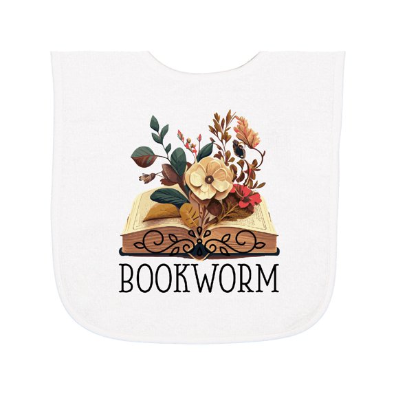 Inktastic Bookworm Book Lover Reading Quote Baby Terry Cloth Bib