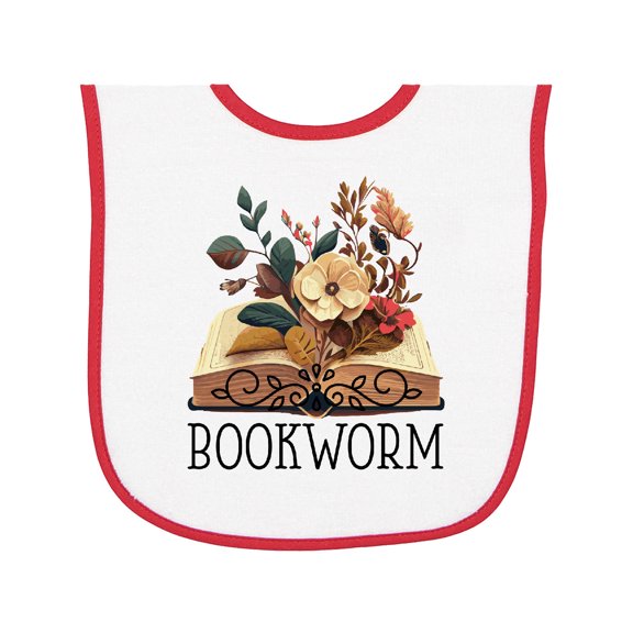 Inktastic Bookworm Book Lover Reading Quote Baby Terry Cloth Bib