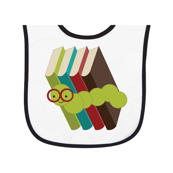 Inktastic Bookworm Books Reading Baby Terry Cloth Bib