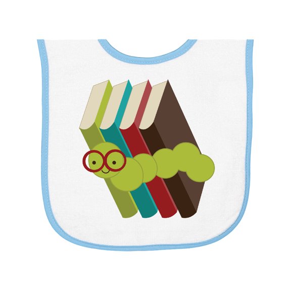 Inktastic Bookworm Books Reading Baby Terry Cloth Bib
