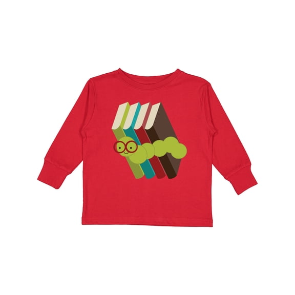 Inktastic Bookworm Books Reading Boys or Girls Long Sleeve Toddler T-Shirt