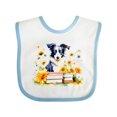 thumbnail image 1 of Inktastic Bookworm Border Collie Girls Baby Bib, 1 of 4
