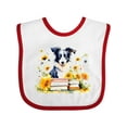 thumbnail image 1 of Inktastic Bookworm Border Collie Girls Baby Bib, 1 of 4
