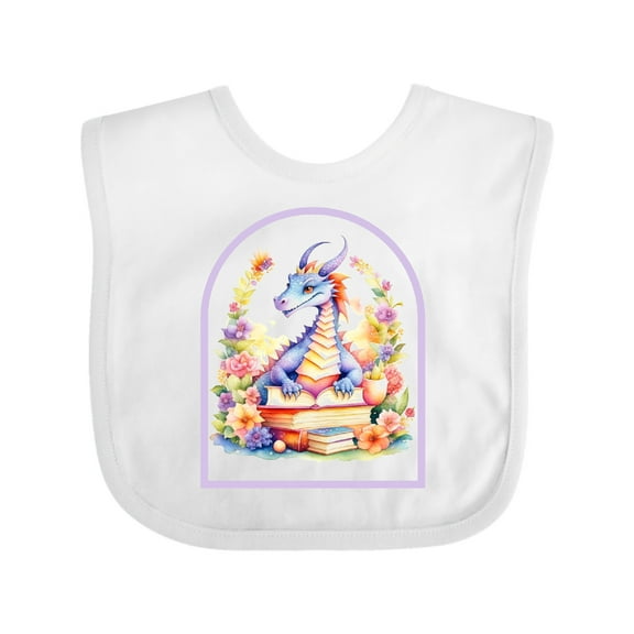 Inktastic Bookworm Dragon Book Lover Girls Baby Bib