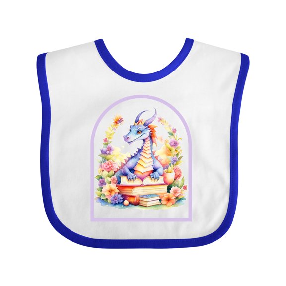Inktastic Bookworm Dragon Book Lover Girls Baby Bib