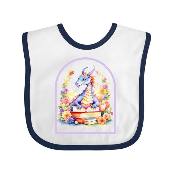 Inktastic Bookworm Dragon Book Lover Girls Baby Bib
