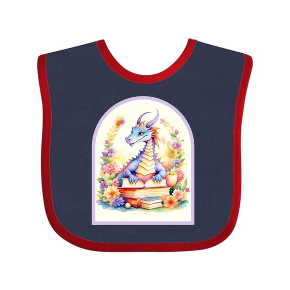 Inktastic Bookworm Dragon Book Lover Girls Baby Bib