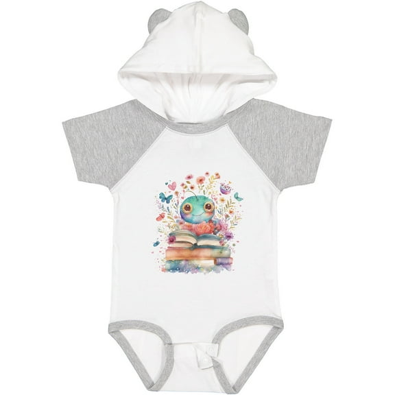 Inktastic Bookworm Flowered Reading Girls Baby Bodysuit